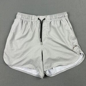 Legends Athletic Shorts Womens Medium Gray Elastic Waist Drawstring Gym Workout